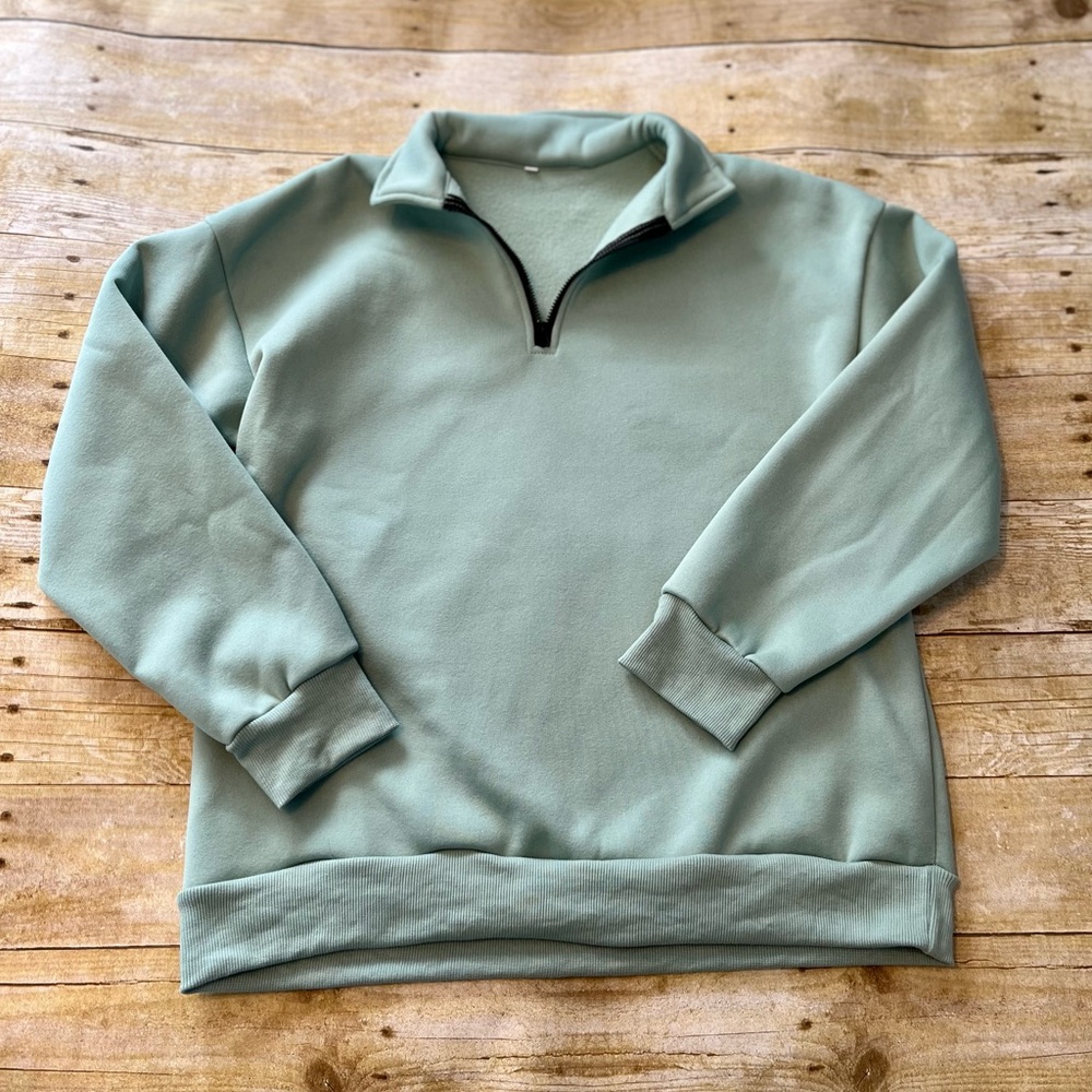 Sea green fleece pullover